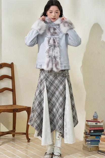 Baby Blue Suede Bow Jacket