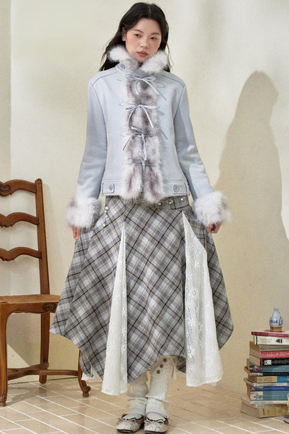 Baby Blue Suede Bow Jacket