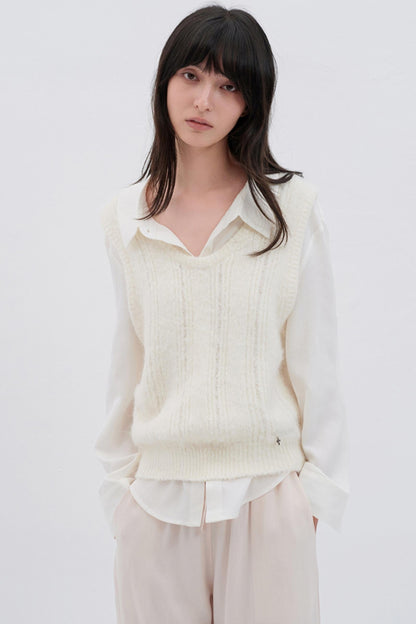 Silky White College Shirt