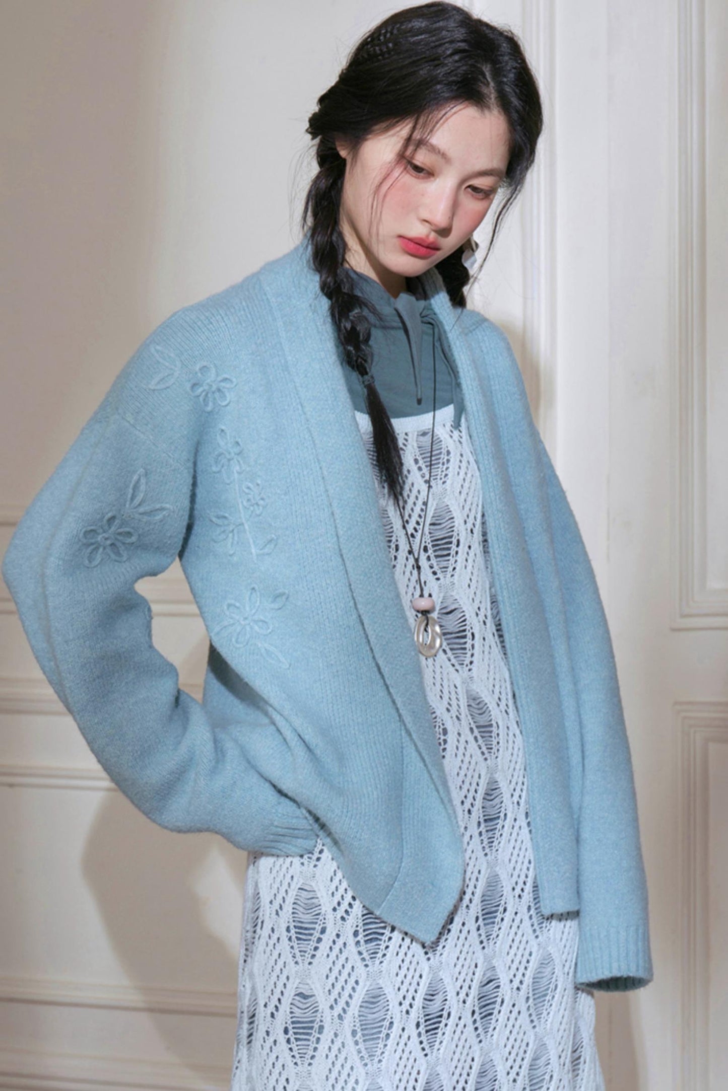 Layering Gray and Blue Sundress Set