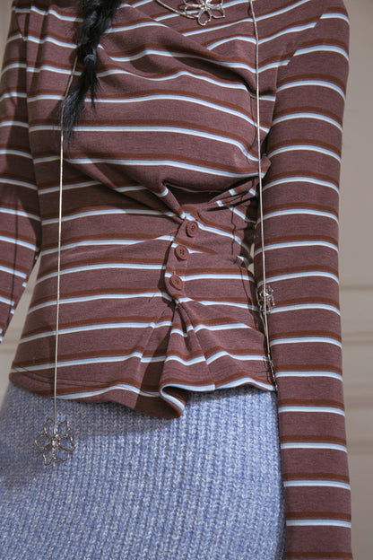 Soft Striped Knitted T-Shirt