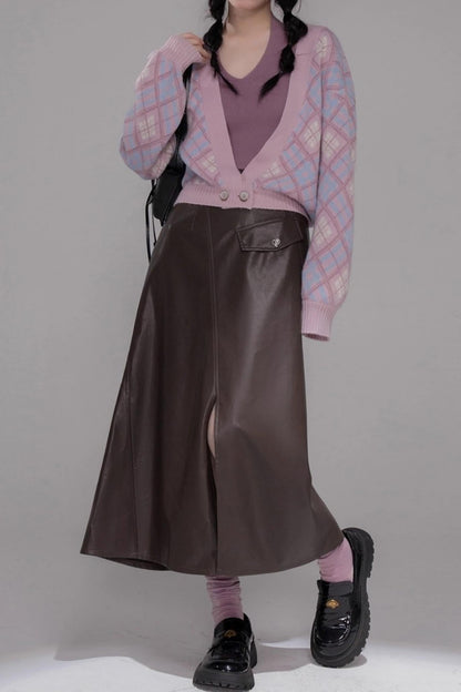 Halterneck Vest With Knit Sweater Set