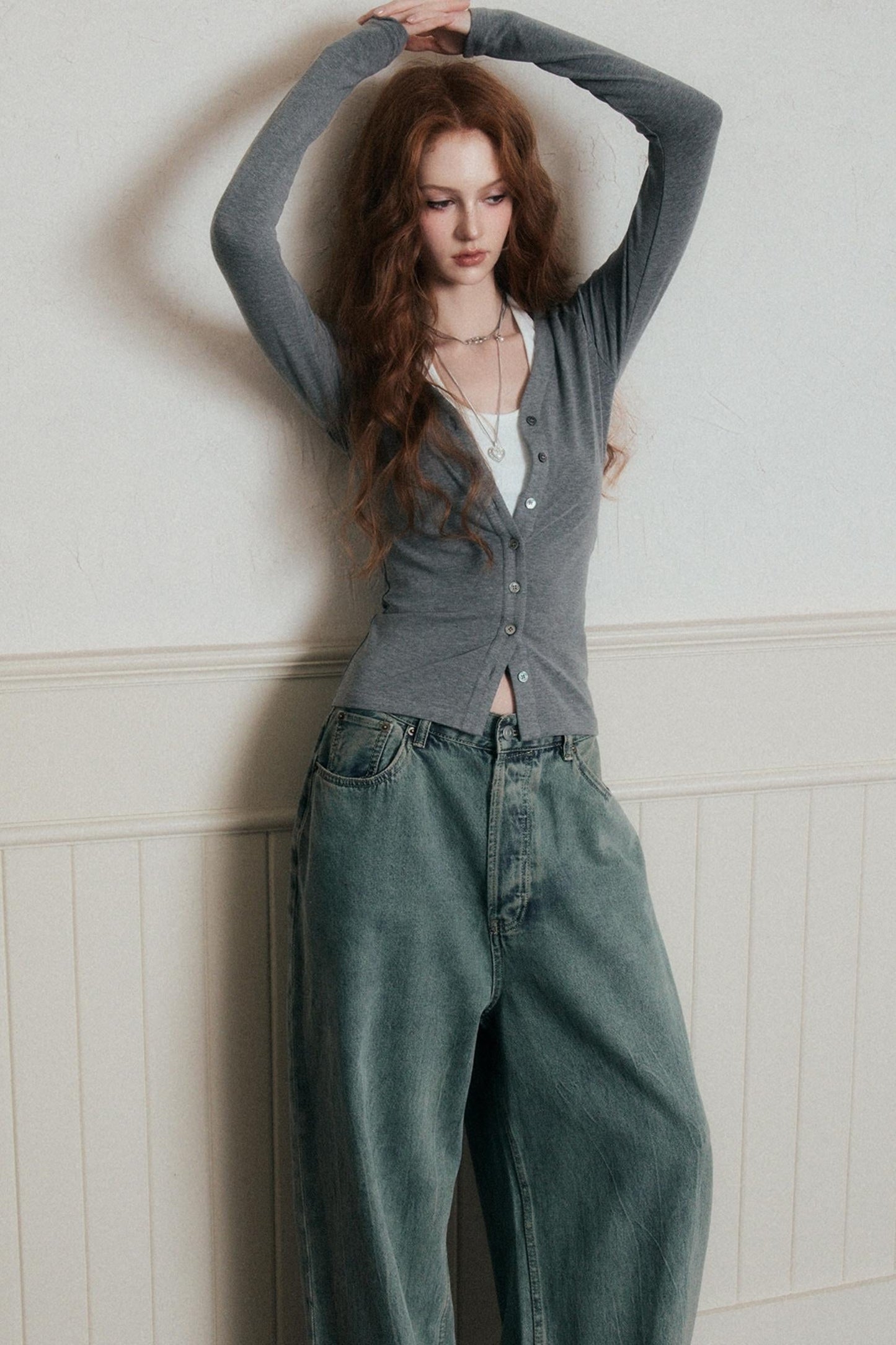 Layered Suspender Cardigan