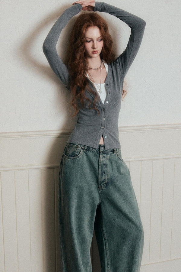 Layered Suspender Cardigan