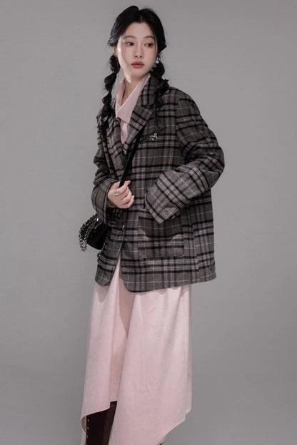 Berry Purple Chimney Collar Shirt Set-Up