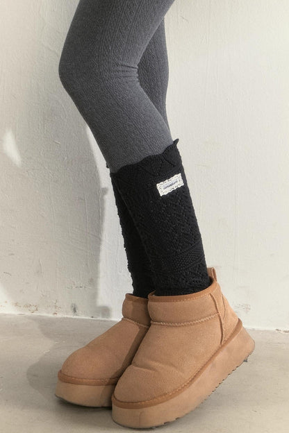 Wool Blend Crochet Layered Woolen Socks