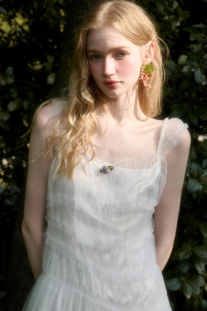 Fluffy Summer Halter Dress