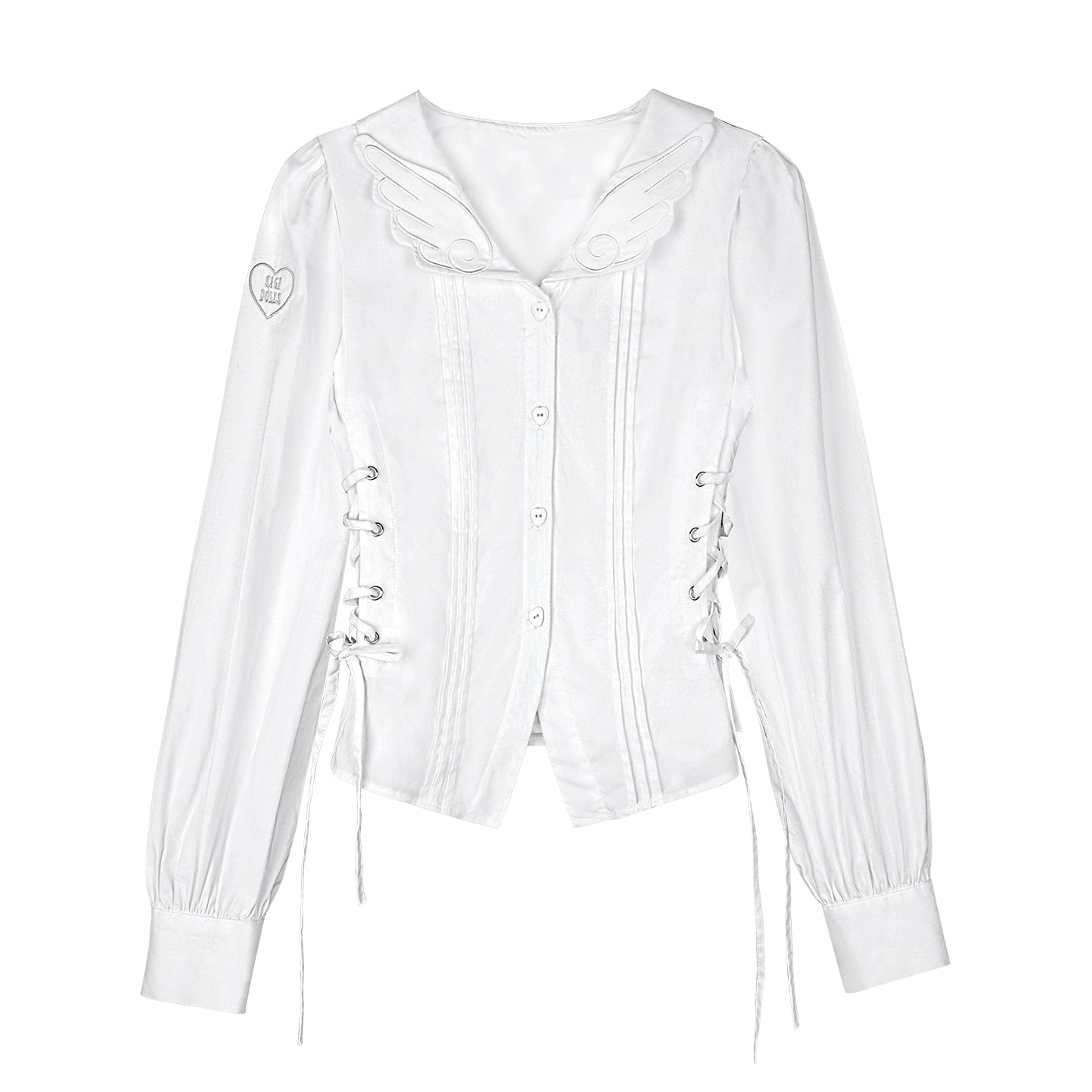 White Waist Lace Shirt Set-Up