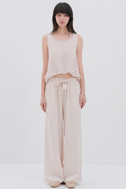 Butterfly Linen Blend Vest Style Top