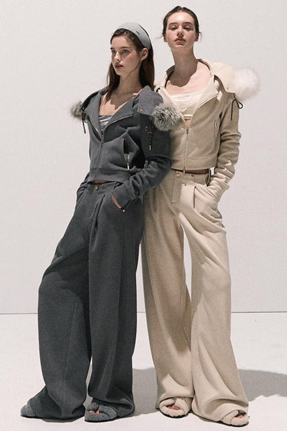 High-Waisted Wool Trousers