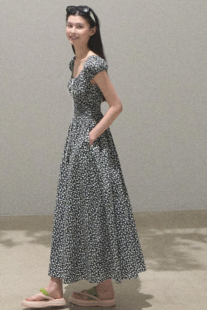 Drawstring Graffiti Dress