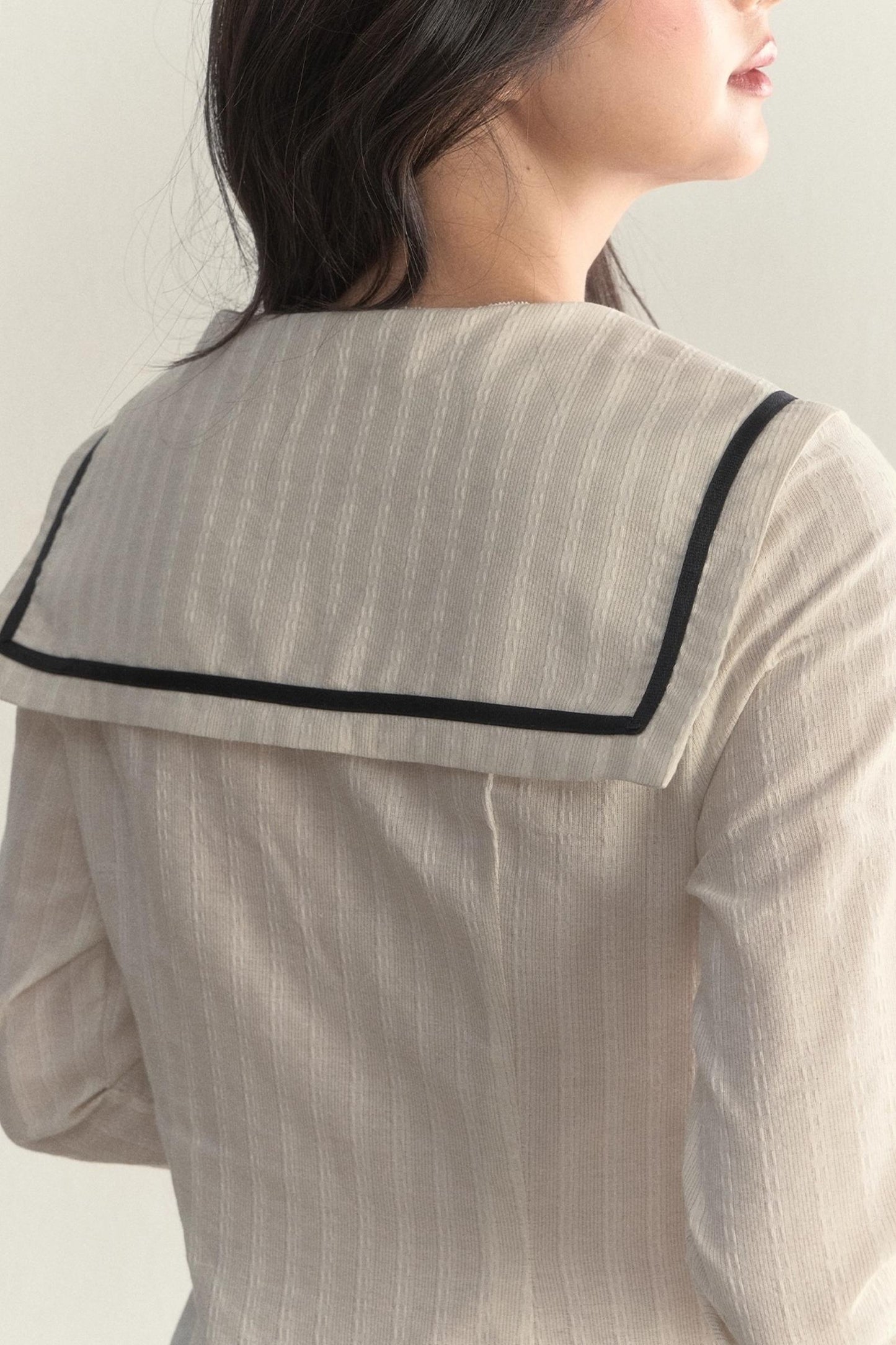 Texture Long Sleeve Waist Shirt Set-Up