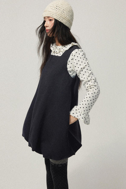 Ruffled Neck Polka Dot Top