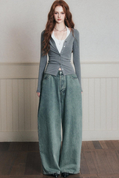 Layered Suspender Cardigan