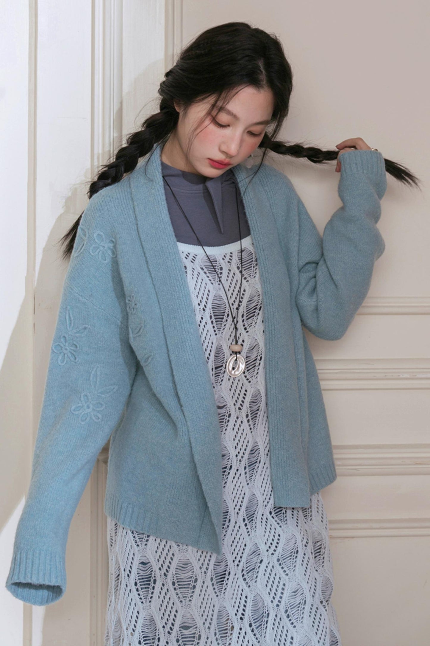 Layering Gray and Blue Sundress Set