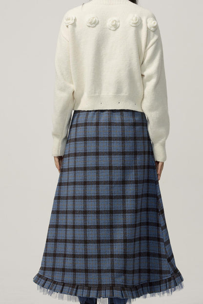 Detachable Skirt Flower Sweater Dress