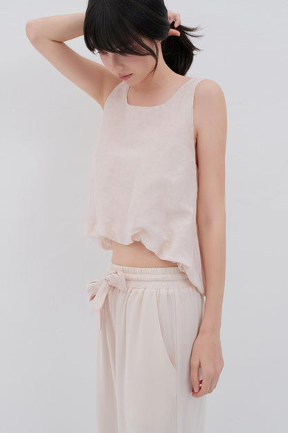 Butterfly Linen Blend Vest Style Top