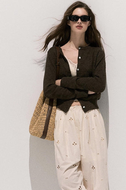 Vintage Wool Crewneck Cardigan