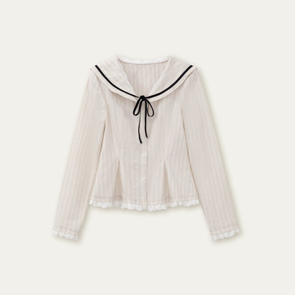 Texture Long Sleeve Waist Shirt Set-Up