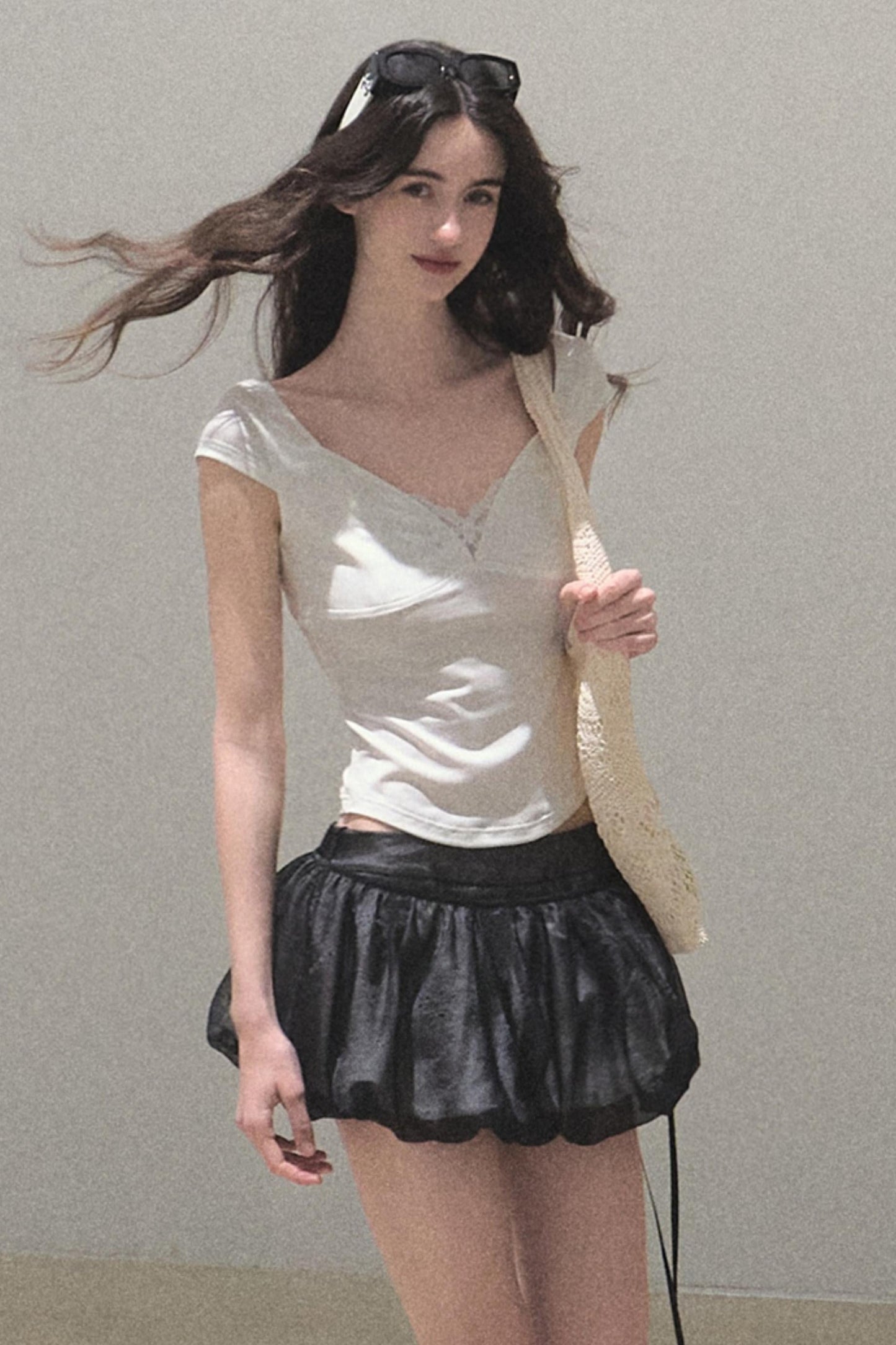 Lace Whisper V-Neck Tee