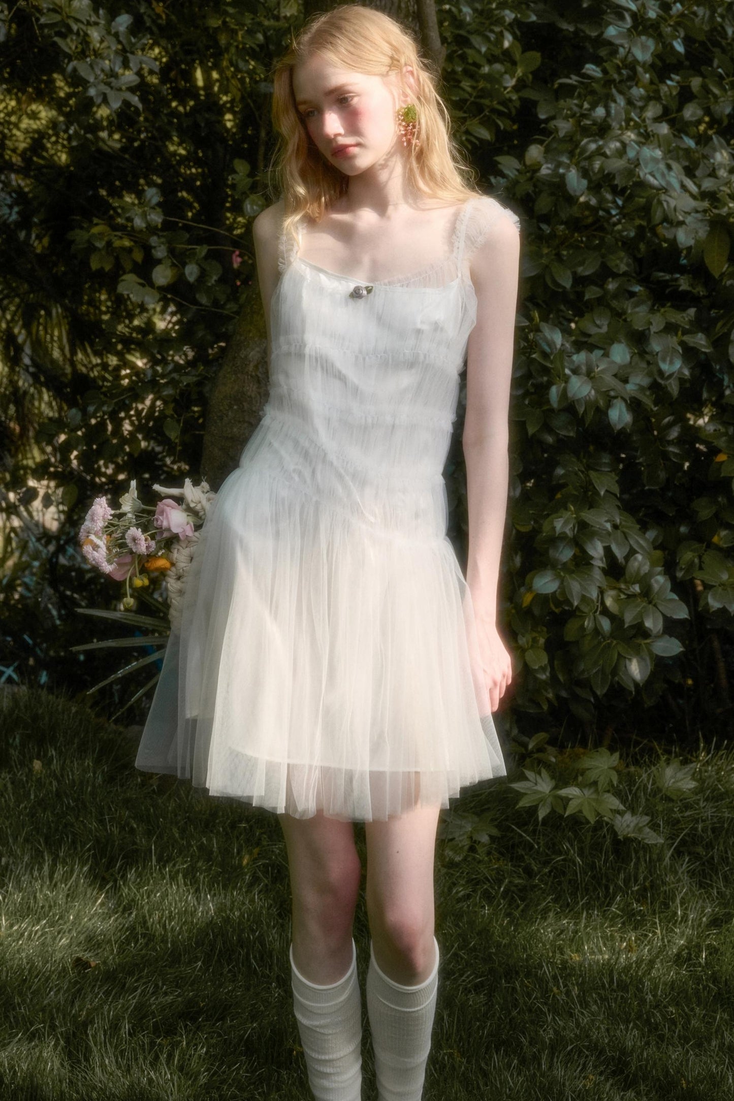 Fluffy Summer Halter Dress