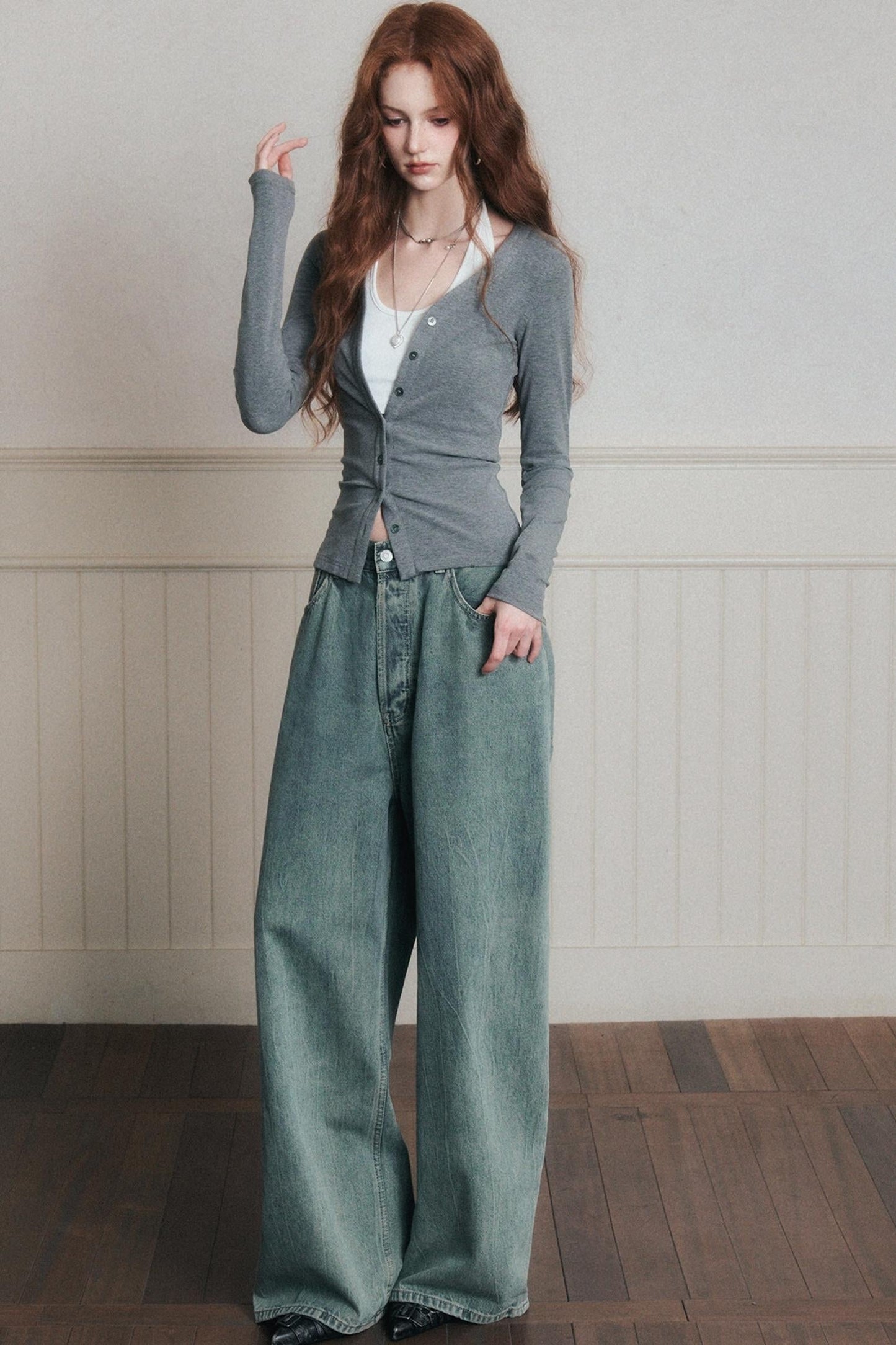 Layered Suspender Cardigan