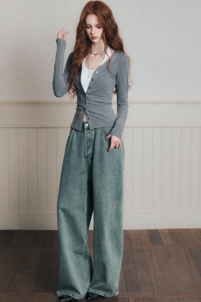 Layered Suspender Cardigan