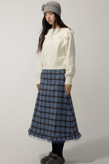 Detachable Skirt Flower Sweater Dress