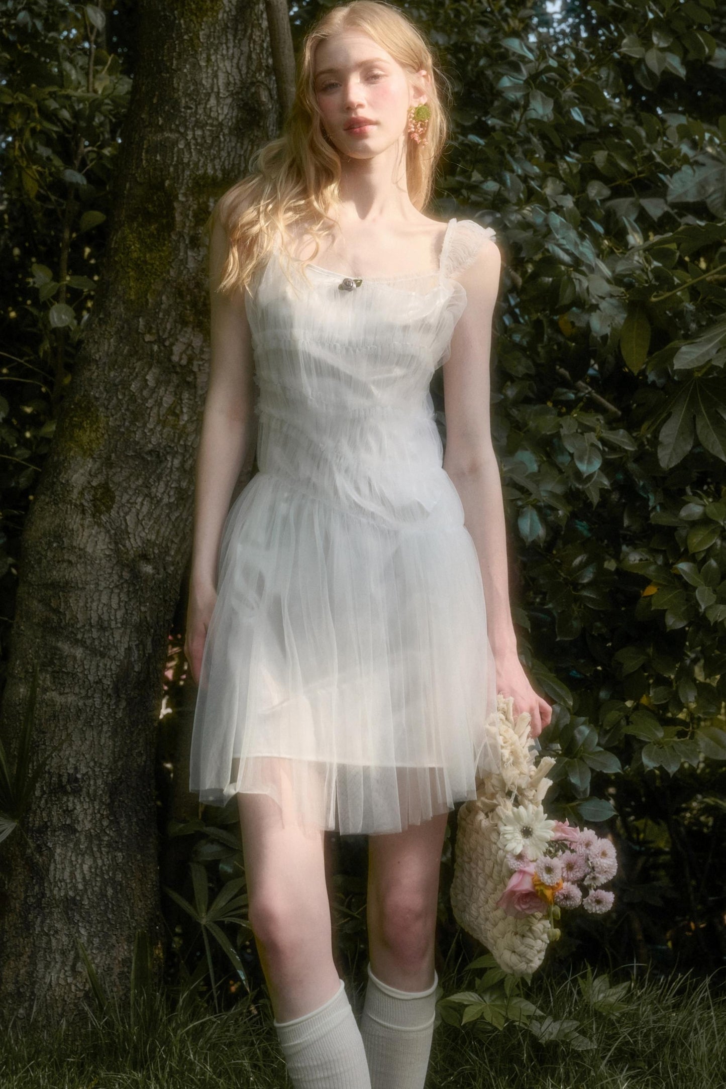 Fluffy Summer Halter Dress