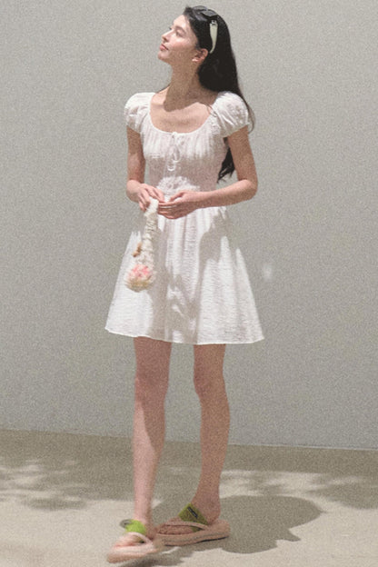 Drawstring Graffiti Dress