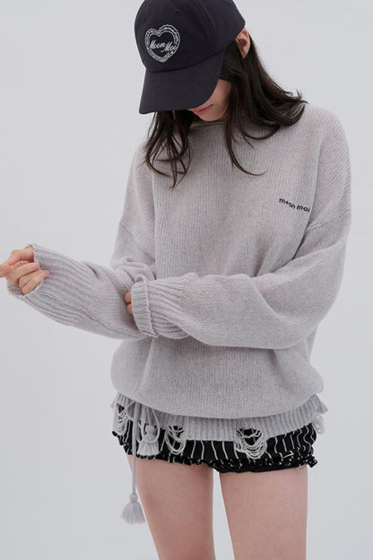 Glitter Wool Blend Knit Top