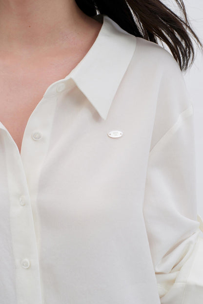 Silky White College Shirt