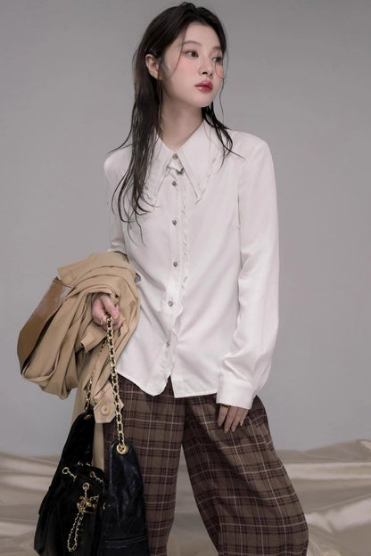 Mocha Brown Wide-leg Slacks