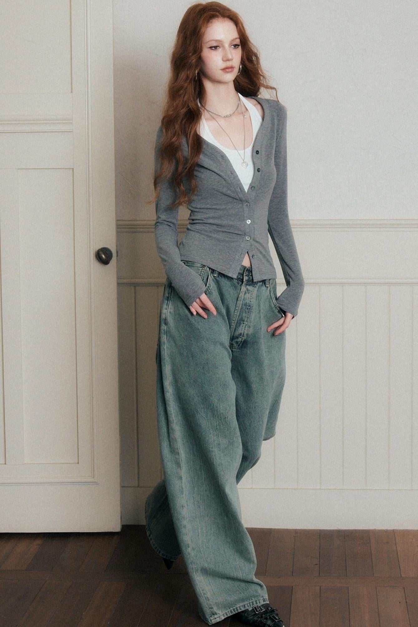 Layered Suspender Cardigan