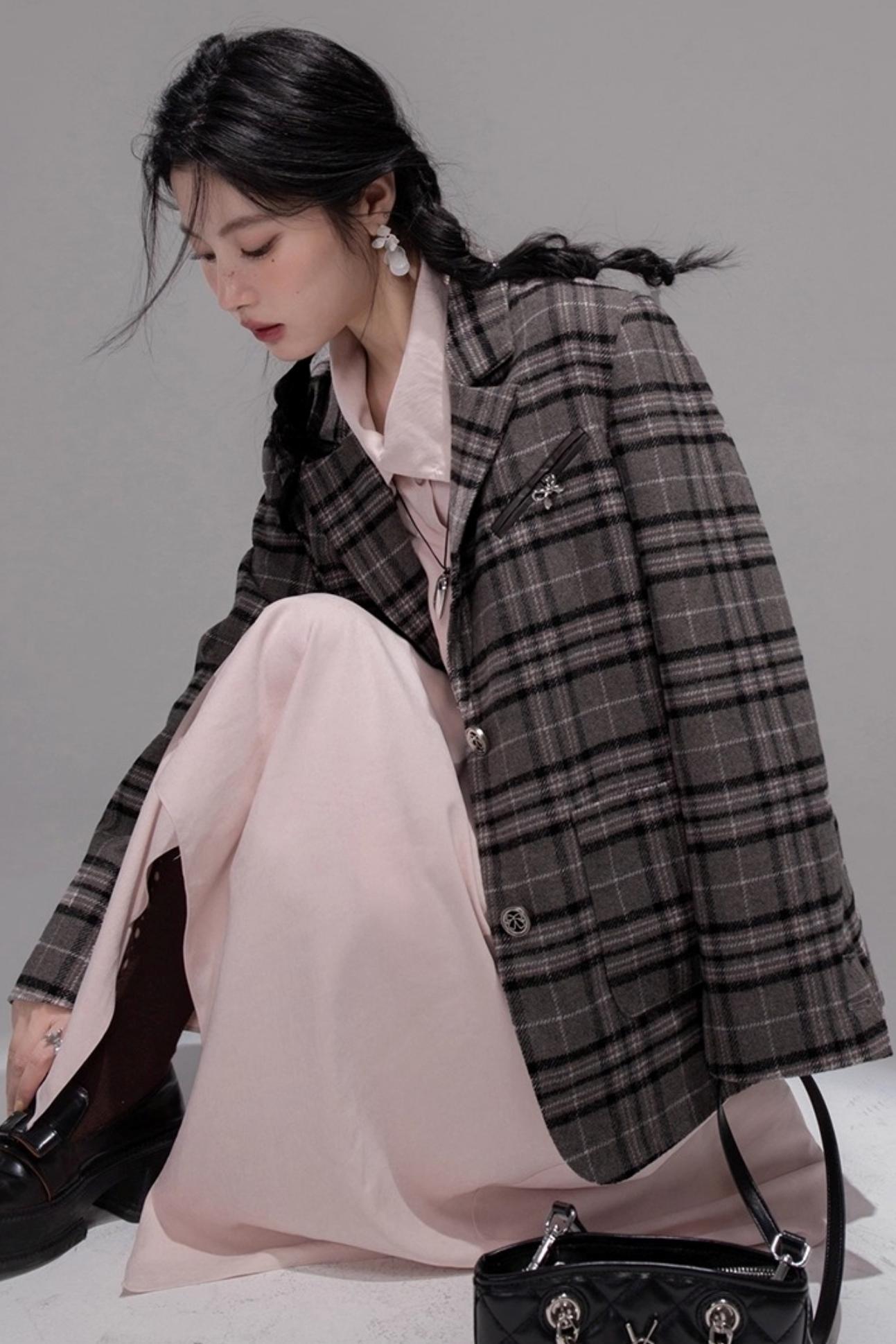 Berry Purple Chimney Collar Shirt Set-Up