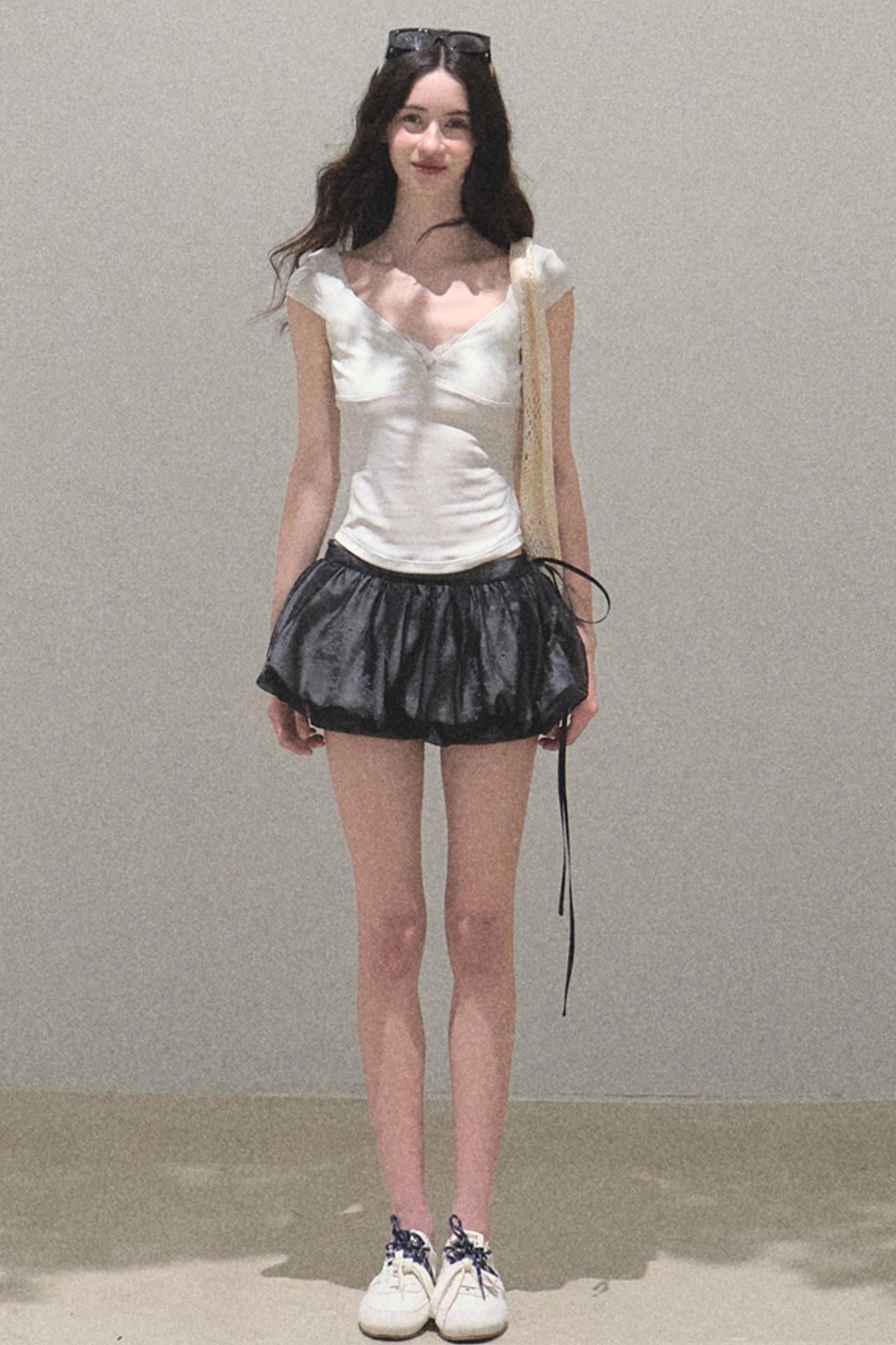 Lace Whisper V-Neck Tee