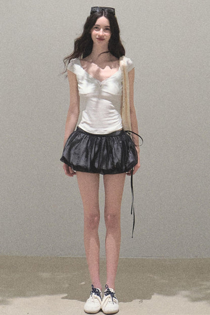 Lace Whisper V-Neck Tee