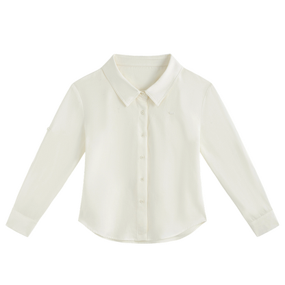 Silky White College Shirt