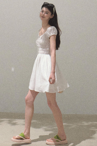 Drawstring Graffiti Dress