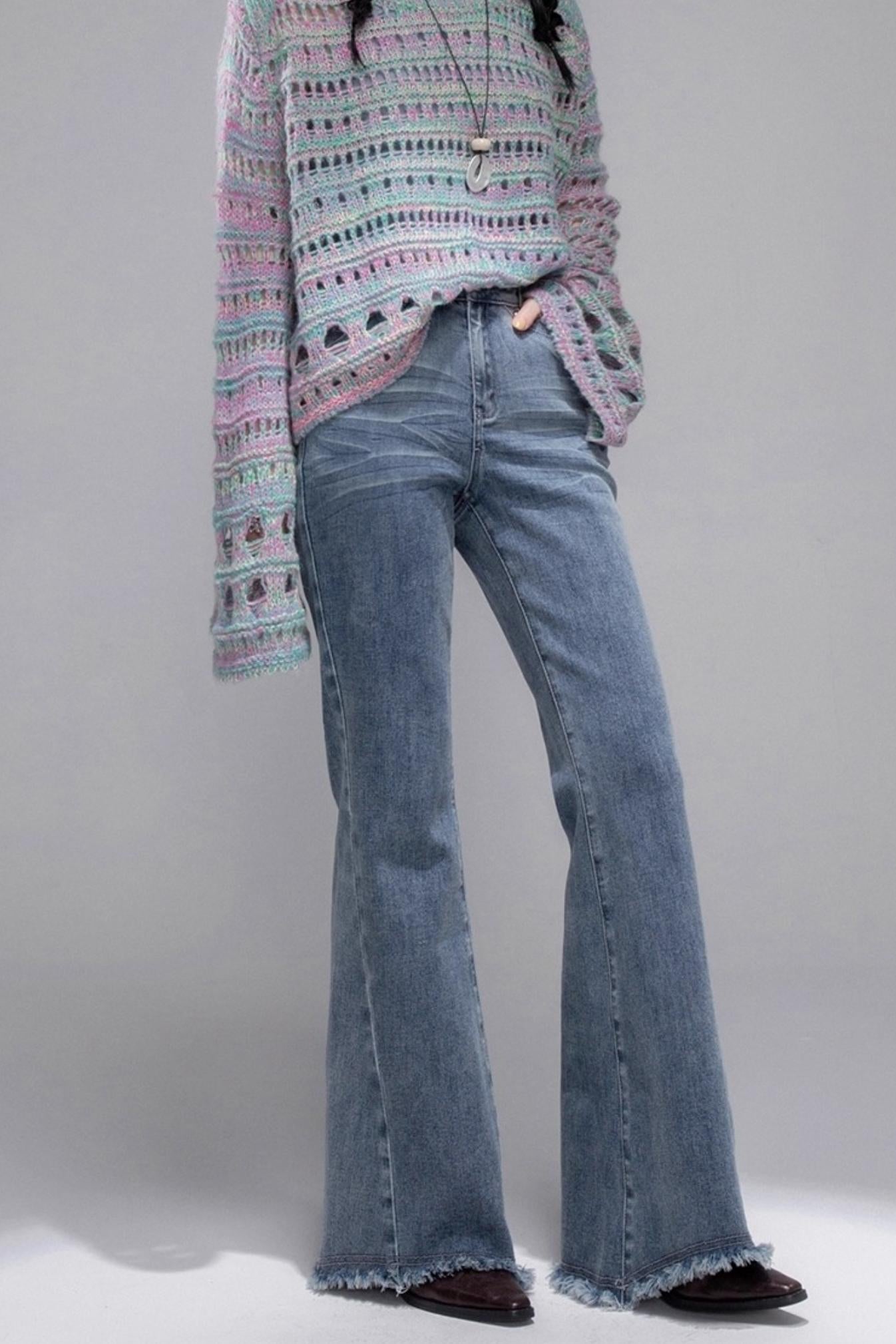 Sea Foam Wool Knit Pullover Top