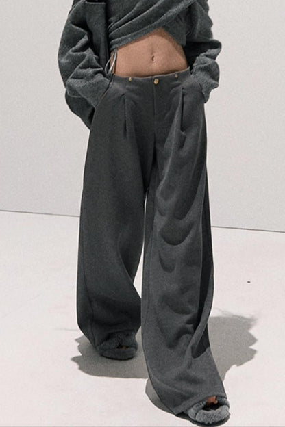 High-Waisted Wool Trousers