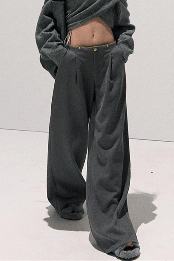 High-Waisted Wool Trousers