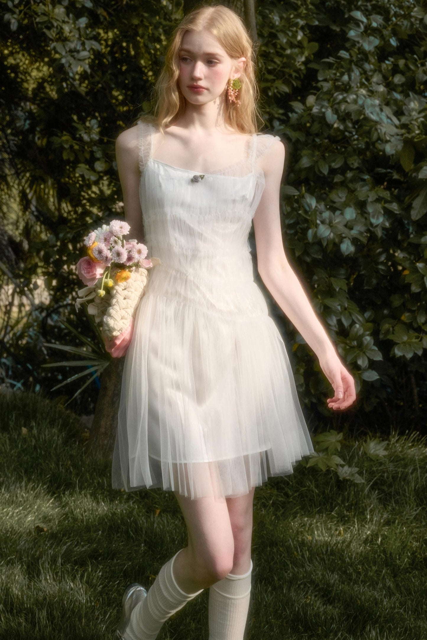 Fluffy Summer Halter Dress