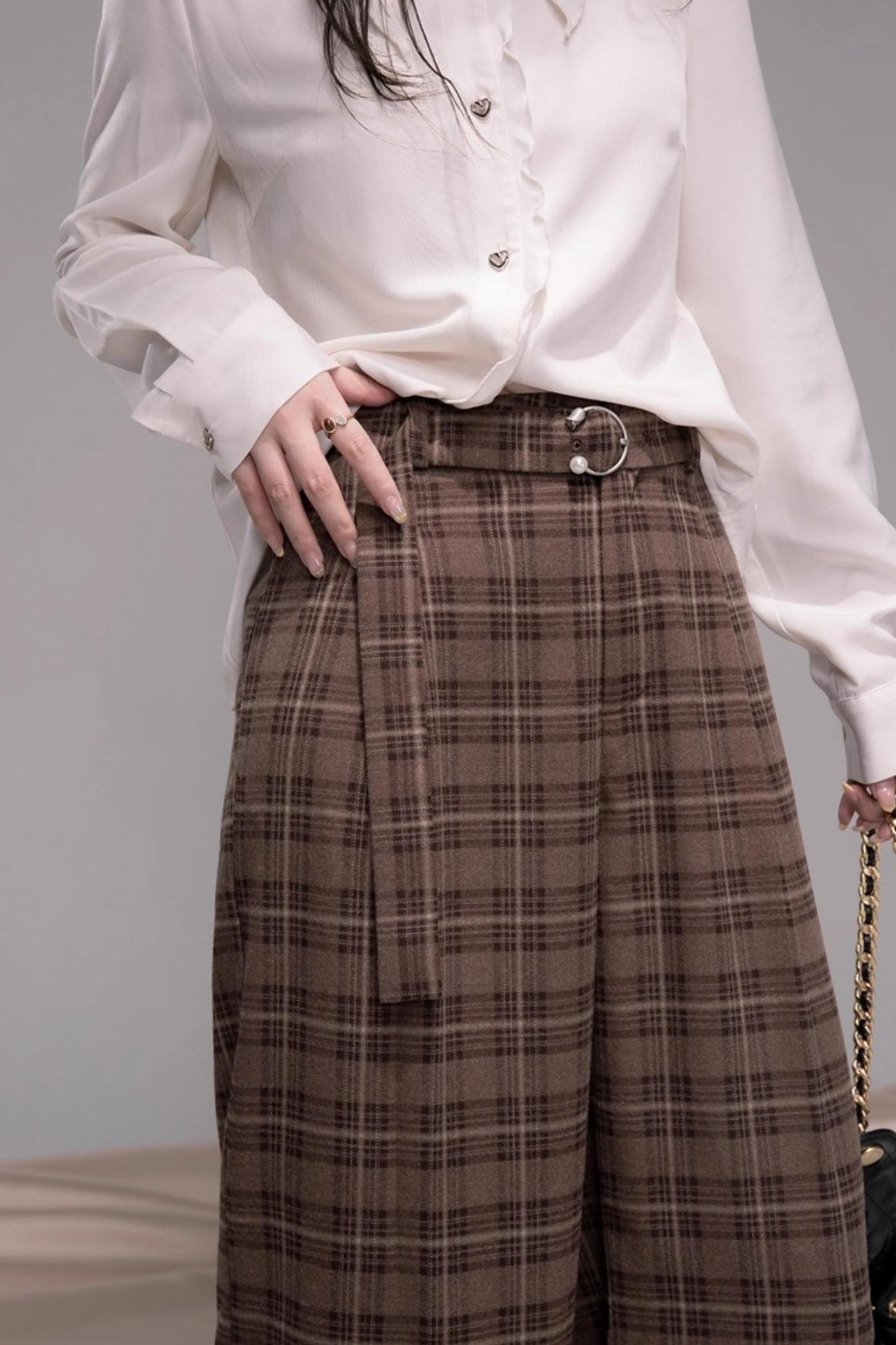 Mocha Brown Wide-leg Slacks