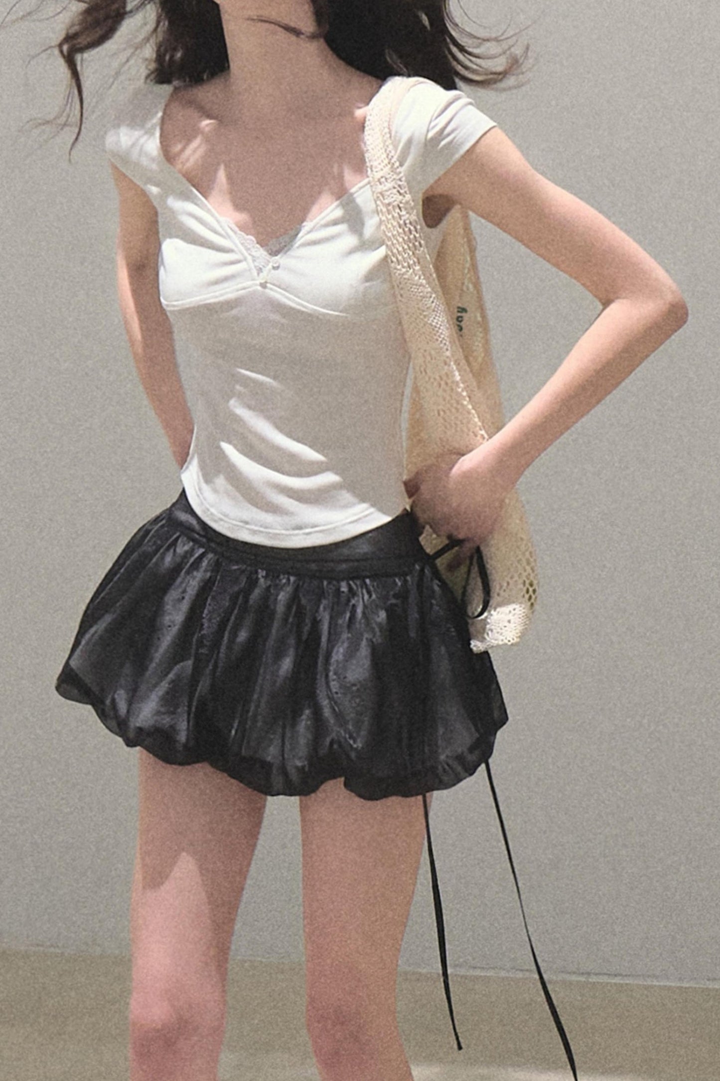 Lace Whisper V-Neck Tee