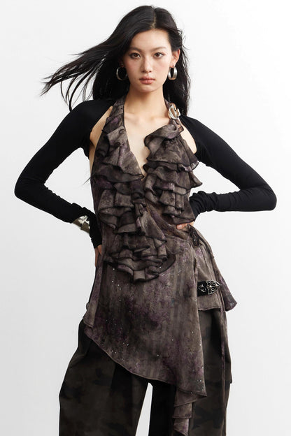 Dark Lily Metal Halterneck Vest