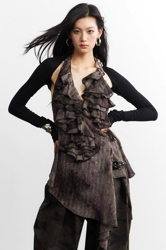 Dark Lily Metal Halterneck Vest