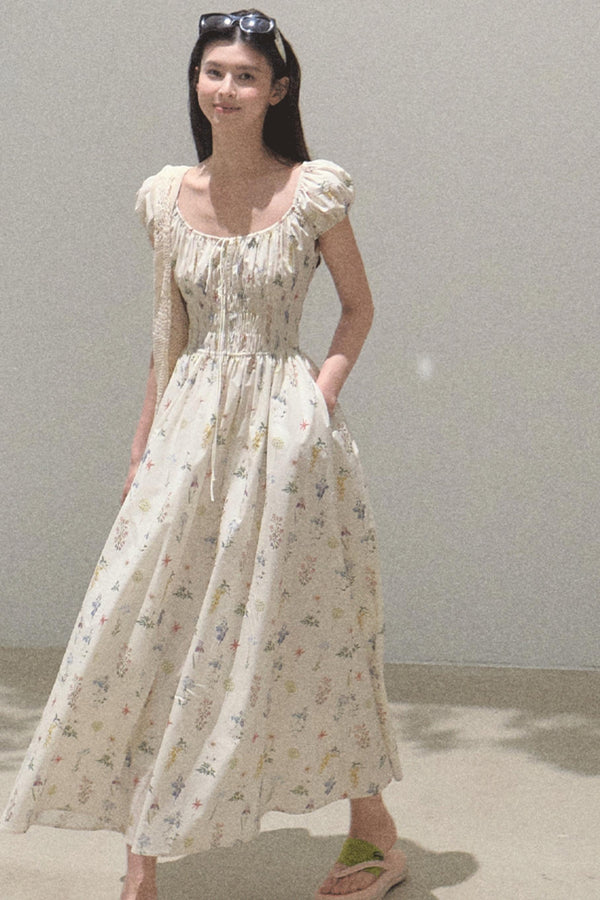 Drawstring Graffiti Dress