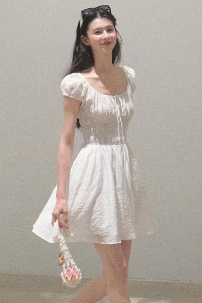 Drawstring Graffiti Dress