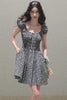 Kleines florales schwarzes kurzes Kleid (Vorbestellung)